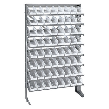 QUANTUM STORAGE SYSTEMS Steel Pick Rack, 36 in W x 60 in H x 12 in D, 8 Shelves, Clear QPRS-101CL