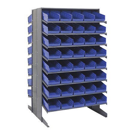 QUANTUM STORAGE SYSTEMS Steel Pick Rack, 36 in W x 60 in H x 36 in D, 16 Shelves, Blue QPRD-104BL