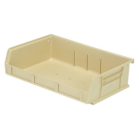 Quantum Storage Systems 65 lb Hang & Stack Storage Bin, polypropylene, 11 in W, 3 in H, Ivory, 7 3/8 in L QUS236IV