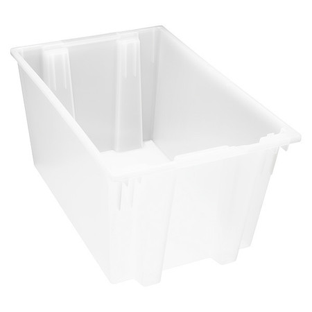 QUANTUM STORAGE SYSTEMS Stack & Nest Container, Clear, Polypropylene, 29 1/2 in L, 19 1/2 in W, 15 in H SNT300CL