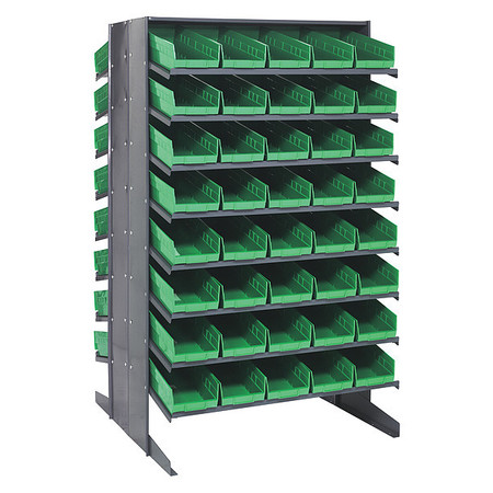 QUANTUM STORAGE SYSTEMS Steel Pick Rack, 36 in W x 60 in H x 36 in D, 16 Shelves, Green QPRD-104GN