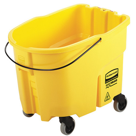 RUBBERMAID COMMERCIAL 8 3/4 gal Oval Mop Bucket, 17 in H, 16 in Dia, Yellow, Plastic 2064914