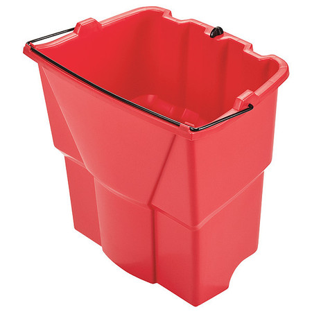 RUBBERMAID COMMERCIAL Oval Dirty Water Bucket, 14 in H, 10 in Dia, Red, Plastic 2064907