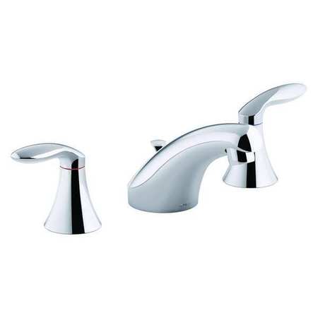 KOHLER Dual Handle 8" Mount, 3 Hole Low Arc Bathroom Faucet, Polished chrome K-15261-4RA-CP