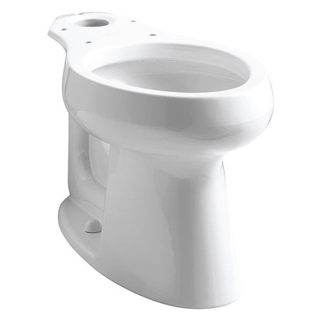 Kohler Toilet Bowl, 1.28 gpf, Gravity Fed, Floor Mount Mount, Elongated, White K-4199-0