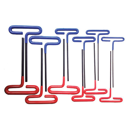 Westward 12 Piece Metric/SAE T-Shape Hex Key Set, 493L32 493L32