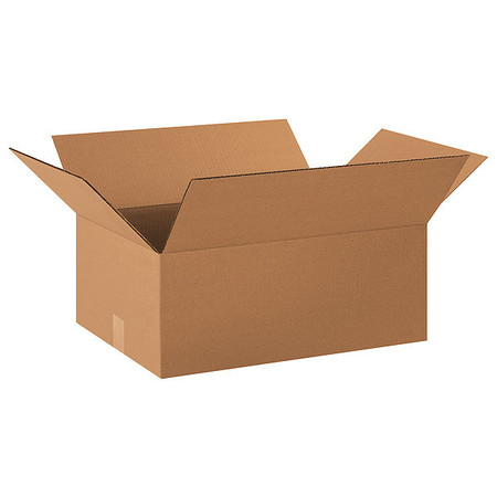 Zoro Select Corrugated Boxes, 20" x 14" x 8", Kraft, 25/Bundle 493T40