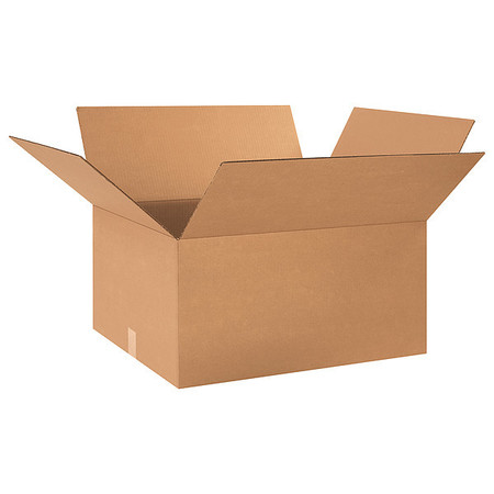 ZORO SELECT Corrugated Boxes, 24" x 20" x 12", Kraft, 10/Bundle 493U13