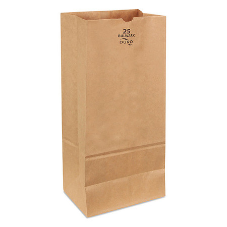 DURO BAG Grocery Bag, Brn, 18" L, 8-1/4" W, PK400 71025