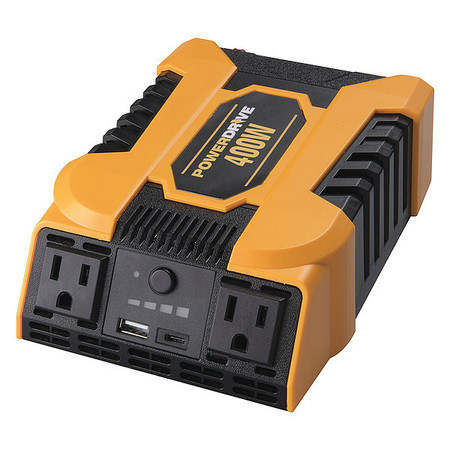 Powerdrive Power Inverter, Modified Sine Wave, 800W Peak, 400 W Continuous, 3 Outlets PDI400