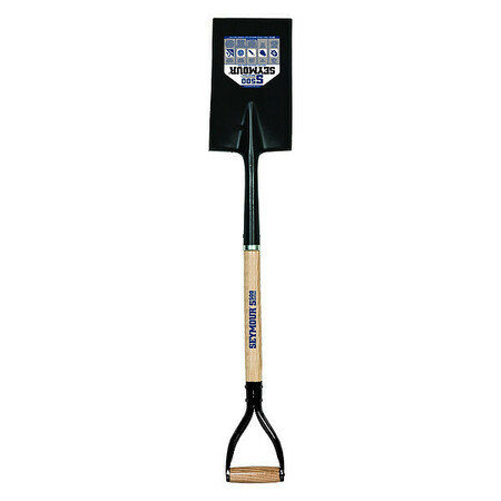 SEYMOUR MIDWEST #2 16 ga Rear Rolled Step Garden Spade Shovel, Steel Blade, 30 in L Natural Wood Handle 49334