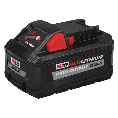 Milwaukee Tool M18 REDLITHIUM HIGH OUTPUT XC8.0 Battery, 8.0Ah, Extended Capacity, 18V, Li-Ion Battery 48-11-1880