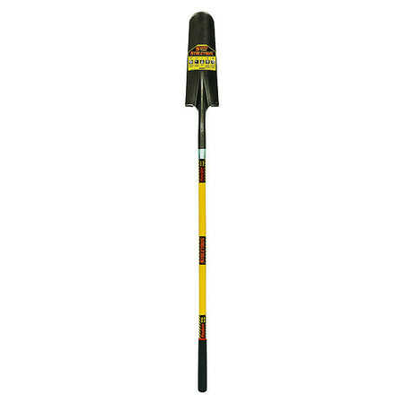 STRUCTRON Not Applicable 14 ga Drain Spade Shovel, Steel Blade, 48 in L Yellow Fiberglass Handle 49558