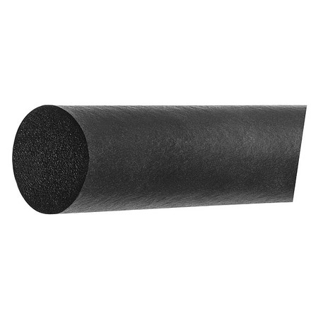 ZORO SELECT Foam Cord, 100 ft. L, 1/4" dia., Black ZUSA287250-100