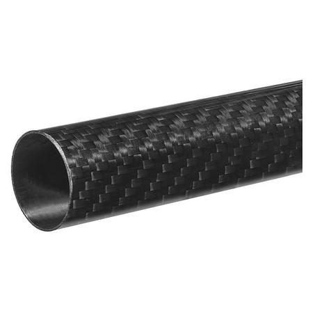 ZORO SELECT Black Carbon Fiber Tube Stock 6 ft L, 7/8 in Inside Dia, 1 in Outside Dia BULK-CT-CF-11