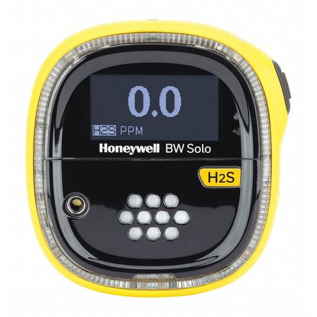 Honeywell Single Gas Detector, Black/Yellow, 2-5/8"H BWS1-H2-Y