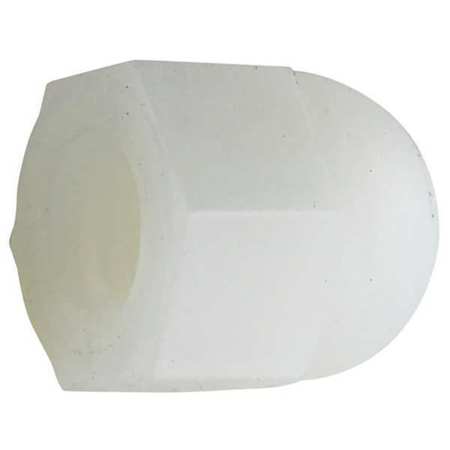 ZORO SELECT Standard Crown Cap Nut, M4-0.70, Nylon, Plain, 8 mm H, 25 PK 05M040070CN