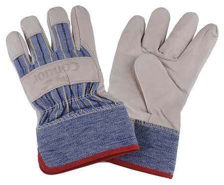 CONDOR Leather Gloves, M, Beige/Blue, PR 20GZ10