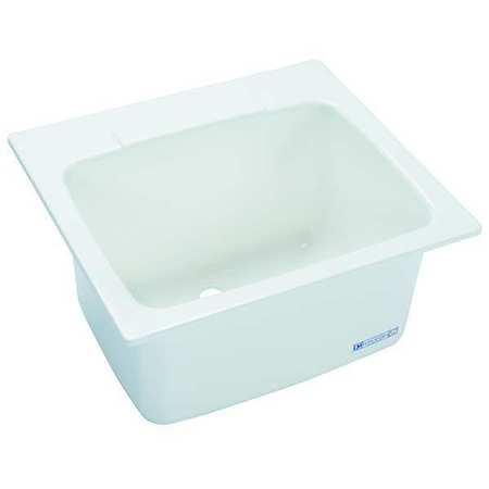 Mustee Utility Sink, 13-3/4 in H, 25 in W, 22 in L, Drop-In, SMC Fiberglass, White 10