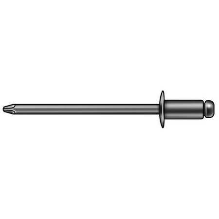 STANLEY ENGINEERED FASTENING Blind Rivet, Flanged Head, 3/16 in Dia., 35/64 in L, Aluminum Body, 250 PK AD66BSLF200