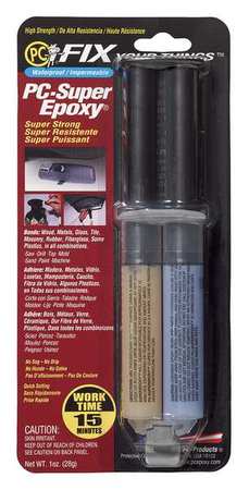 PC PRODUCTS Glue Pen, SuperEpoxy Series, White, 0.75 oz, Tube, 1:01 Mix Ratio, 4 hr Functional Cure 016619