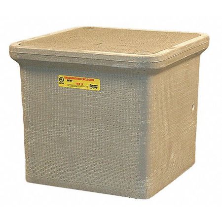 Quazite Underground Enclosure Assembly, Electric Cover, 12 in H, 14-3/4 in L, 14-3/4 in W, 8,000 lb L.R. PC1212Z80117