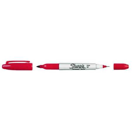 Sharpie Red Permanent Marker, Twin Tip, 12 PK 32002