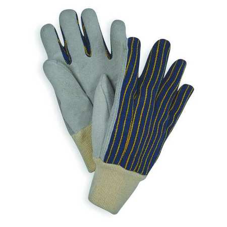 CONDOR Leather Gloves, Blue/Gray, L, PR 4AZ97