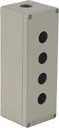 SCHNEIDER ELECTRIC Pushbutton Enclosure, 22mm, 4 Holes, Metal XAPG49504