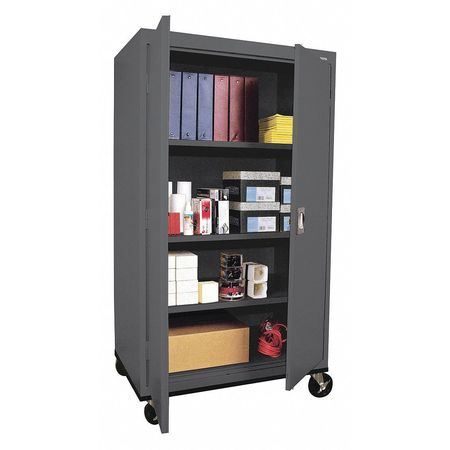 Sandusky Lee Solid Door Storage Cabinet, 36 in W, 66 in H, 24 in D, Dark Gray TA3R362460-02