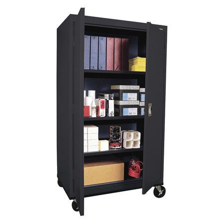 Sandusky Lee Solid Door Storage Cabinet, 36 in W, 66 in H, 24 in D, Black TA3R362460-09