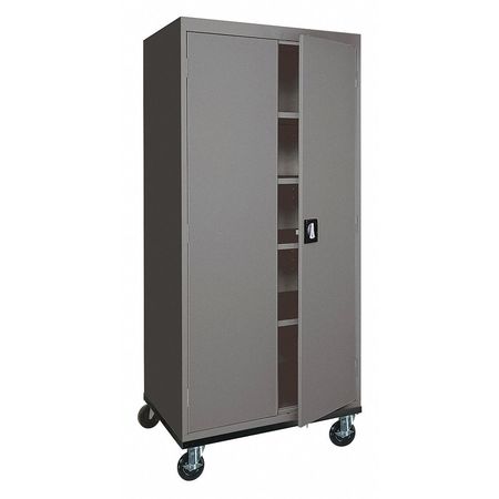 Sandusky Lee Solid Door Storage Cabinet, 36 in W, 78 in H, 24 in D, Dark Gray TA4R362472-02