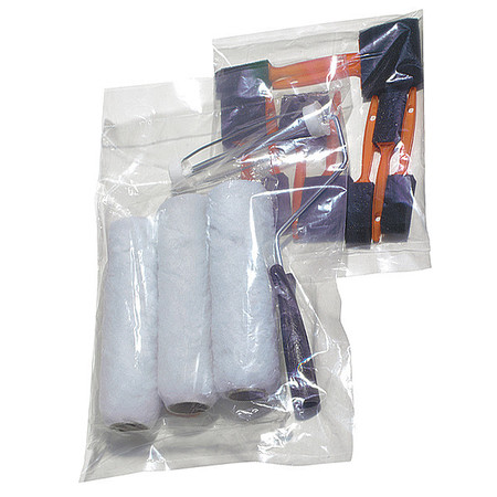 Zoro Select 8" x 5" Open Poly Bags, 4 mil, Clear 5DHP3