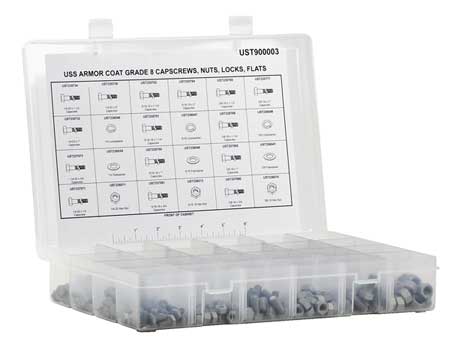 Armor Coat Hex Head Cap Screw Assortment, Steel, Advanced Corrosion Resistance Finish UST900003