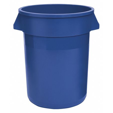 Zoro Select 32 gal Round Trash Can, Blue, 22 in Dia, None, LLDPE 5DMT6