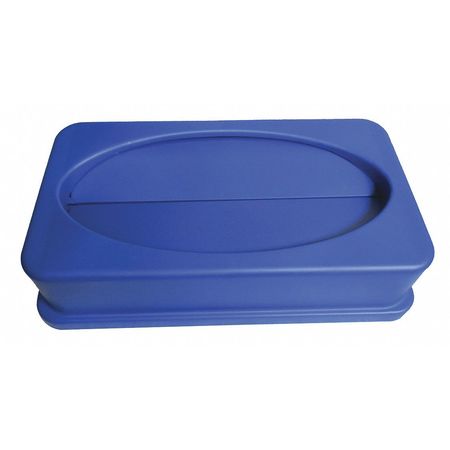 TOUGH GUY 23 gal Drop Recycling Lid, 11 1/2 in W/Dia, Blue, LLDPE, 1 Openings 5DMY6