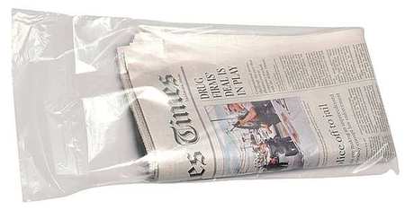 ZORO SELECT 20" x 6-1/2" Newspaper Bags, 0.65 mil, Clear 5DTW8