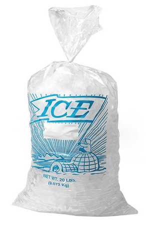 Zoro Select Ice Bag, 18x9 In., 1.20 mil, Pk1000 5DTW0