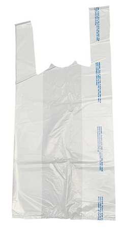 Zoro Select T-Shirt Bags, White, 24 In. L, PK1000 5DUT2