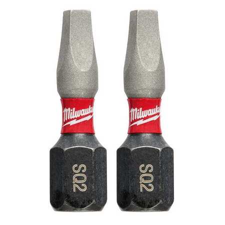 Milwaukee Tool SHOCKWAVE Impact Square Recess #2 Insert Bits (2 PK) 48-32-4422