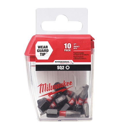 Milwaukee Tool SHOCKWAVE Impact Square Recess #2 Insert Bits (Contractor Pack) 48-32-4607
