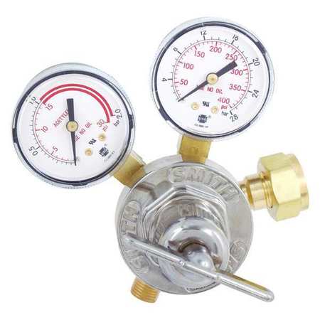 SMITH EQUIPMENT Gas Regulator, Single Stage, CGA-520, 15 psi, Use With: Acetylene 30-15-520