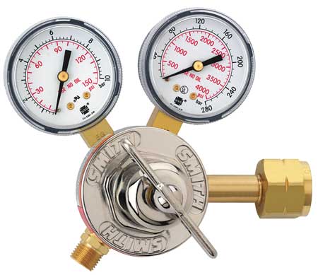 Smith Equipment Gas Regulator, Single Stage, CGA-350, 100 psi, Use With: Hydrogen, Methane 30-100-350