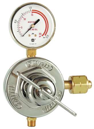 SMITH EQUIPMENT Gas Regulator, Single Stage, 7/8"-14 C LH, 15 psi, Use With: Acetylene 46-15