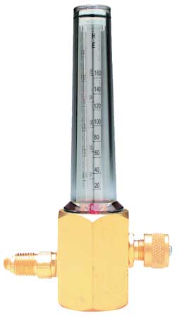 MILLER ELECTRIC Flowmeter, Single Stage, 5/8"-18 RH External, 50 psi, Use With: Argon, Carbon Dioxide, Helium H2231A