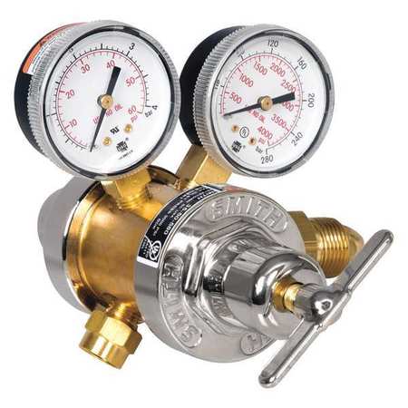 Smith Equipment Gas Regulator, Two Stage, CGA-580, 50 psi, Use With: Helium, Inert, Nitrogen 35-50-580