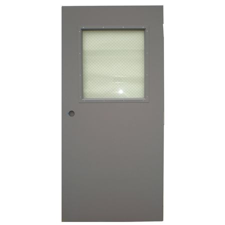 CECO Half Glass Steel Door with Glass, 80 in H, 30 in W, 1 3/4 in Thick, 18-gauge, Type: 1 CHMD X HG26 68 X CYL-CE-18ga-WG