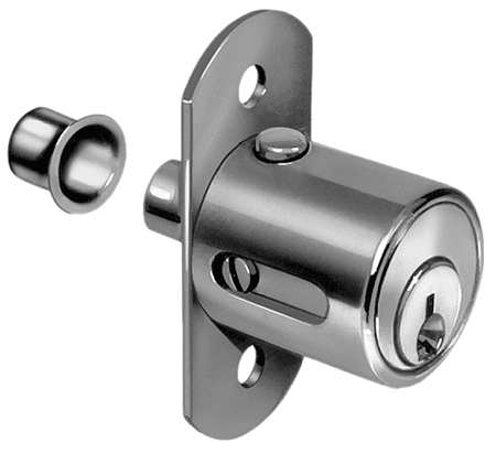 COMPX NATIONAL Sliding Door Lock, Chrome, Key 101 C8142-101-26D