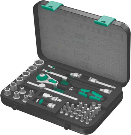 Wera 1/4" Drive Ratchet Set SAE, Torx(R) 41 Pieces 3/16 in to 9/16 in , Chrome 05003535001