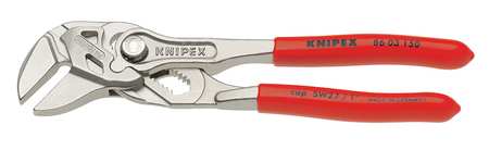 Knipex 6 in Straight Jaw Plier Wrench Smooth, Plastic Grip 86 03 150
